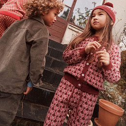 Брюки вязаные Flöss "Nova Bordeaux Bow", бургундские бантики