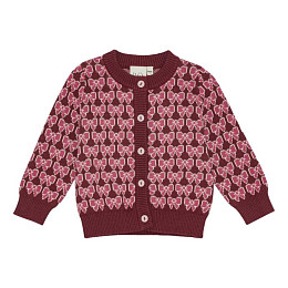 Кардиган вязаный Flöss "Nova Bordeaux Bow", бургундские бантики