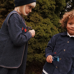 Жилет вязаный Flöss "Esther Navy Space", яблочные астероиды