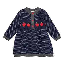 Платье вязаное с длинным рукавом Flöss "Esther Navy Space", яблочные астероиды