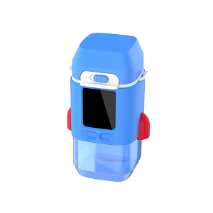 Умная бутылочка с тамагочи LUMICUBE "DRINKME", голубая, 350 мл