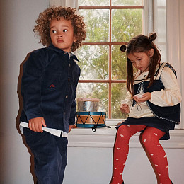 Рубашка-овершот вельветовая Flöss "Billie New Navy", ночное море