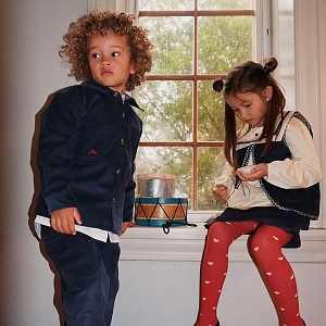 Рубашка-овершот вельветовая Flöss "Billie New Navy", ночное море