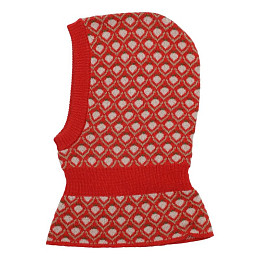 Шапка-шлем из шерсти мериноса Flöss "Zuri Red Berry", клубничные соты