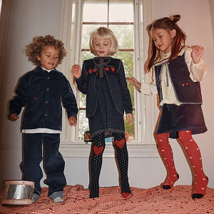 Колготки Flöss "Vera Navy Dot Hear", танец ночных снежинок