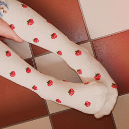 Колготки Flöss "Vera Pointelle Berry", снежная ягода