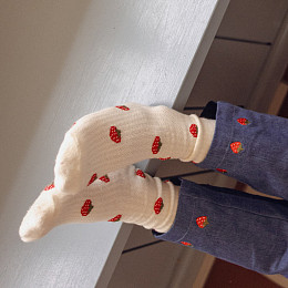 Носки Flöss "Vigga Pointelle Berry", 2 пары, снежная ягода