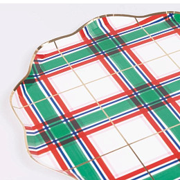 Тарелки Meri Meri, в шотландскую клетку, большие, 8 шт