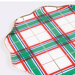 Тарелки Meri Meri, в шотландскую клетку, большие, 8 шт