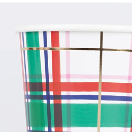 Стаканы Meri Meri, в шотландскую клетку, 8 шт