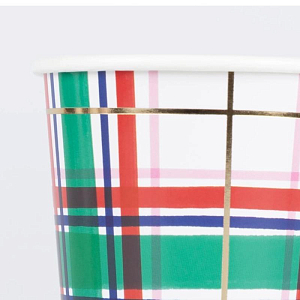 Стаканы Meri Meri, в шотландскую клетку, 8 шт