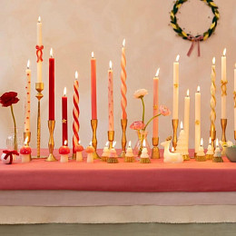 Свечи настольные спирали Meri Meri, в красную полоску, 2 шт