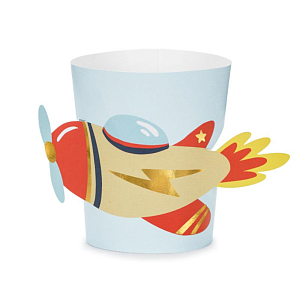 Рукава на стаканы Party Deco "Самолет", 6 шт