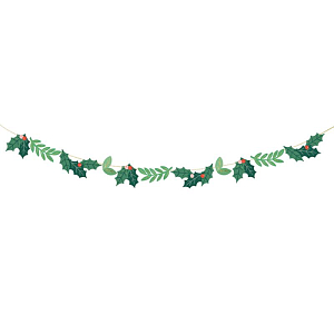 Гирлянда Party Deco "Рождественский Остролист", 1.5 м