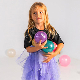 Мяч Ratatam "Purple Glitter", фиолетовый c блестками, 15 см