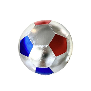 Мяч футбольный Ratatam "Soccer Silver", металлик с голубым и красным, 22 см
