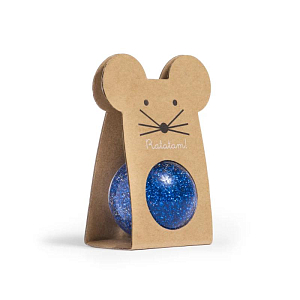 Мяч-попрыгунчик Ratatam "Mouse", голубой с блестками, 4 см