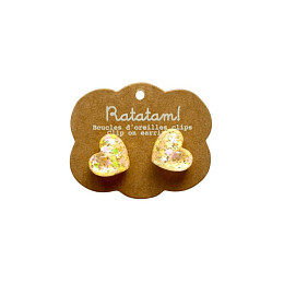 Клипсы в виде сердец Ratatam "Hearts", желтые