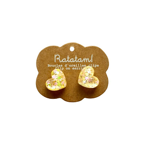 Клипсы в виде сердец Ratatam "Hearts", желтые