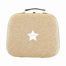 Сумка-чемодан Ratatam "Glitter", золотые блестки, 25 см