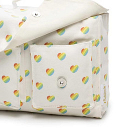 Портфель школьный текстильный Ratatam "Hearts", цветные сердца