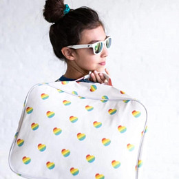 Сумка выходного дня текстильная Ratatam "Hearts", цветные сердца