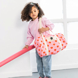 Сумка спортивная текстильная Ratatam "Hearts", розовые сердца