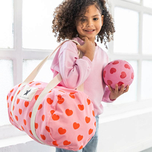 Сумка спортивная текстильная Ratatam "Hearts", розовые сердца