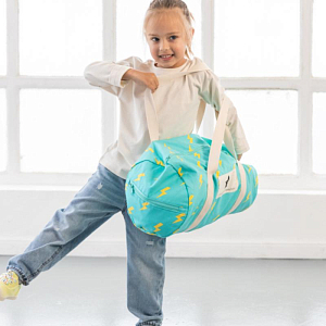 Сумка спортивная текстильная Ratatam "Flash", молнии на бирюзовом