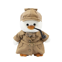 Утенок TeddyTales "Шерлок" в одежде детектива, S, белый, 20 см