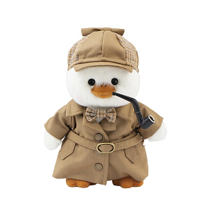 Утенок TeddyTales "Шерлок" в одежде детектива, S, белый, 20 см