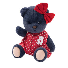 Медведь Lina TeddyTales "Моли", M, в костюме черничного цвета, 30 см