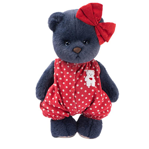Медведь Lina TeddyTales "Моли", M, в костюме черничного цвета, 30 см