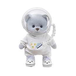 Медведь Lina TeddyTales "Жених Астронавт", M, в костюме, серо-голубой, 30 см