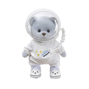 Медведь Lina TeddyTales "Жених Астронавт", M, в костюме, серо-голубой, 30 см