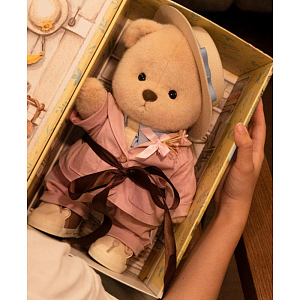 Медведь Lina TeddyTales "Сладкая парочка", M, в костюме, молочный, 30 см