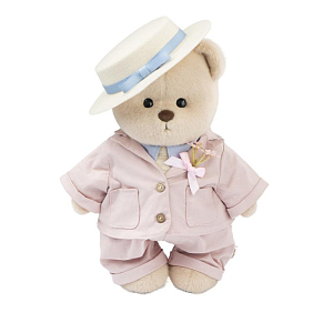 Медведь Lina TeddyTales "Сладкая парочка", M, в костюме, молочный, 30 см