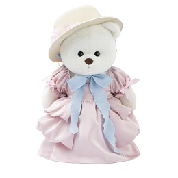 Медведь Lina TeddyTales "Сладкая парочка", M, в платье, белый, 30 см