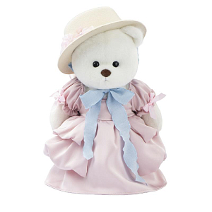 Медведь Lina TeddyTales "Сладкая парочка", M, в платье, белый, 30 см