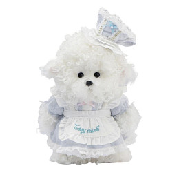 Щенок Lina TeddyTales "Бишон", S, в наряде для чаепития, маршмелоу, 20 см