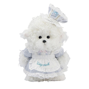 Щенок Lina TeddyTales "Бишон", S, в наряде для чаепития, маршмелоу, 20 см