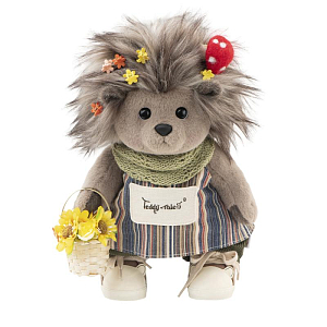 Еж TeddyTales "Мори", с костюмом, M, серый, 30 см