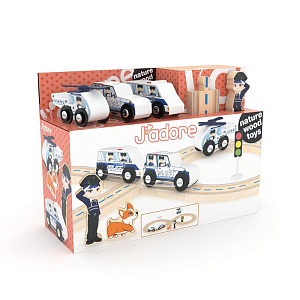 Игровой набор Hape J’adore "Полицейское отделение с железной дорогой", серия "Треки"