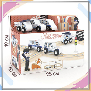 Игровой набор Hape J’adore "Полицейское отделение с железной дорогой", серия "Треки"