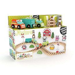 Игровой набор Hape J’adore "Ферма с железной дорогой", серия "Треки"