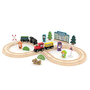 Игровой набор Hape J’adore "Полиция Метрополиса с железной дорогой", серия "Треки"