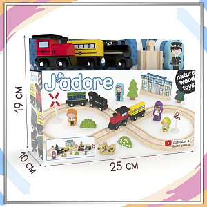 Игровой набор Hape J’adore "Полиция Метрополиса с железной дорогой", серия "Треки"