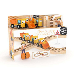 Игровой набор Hape J’adore "Стройка с железной дорогой", серия "Спецтехника"