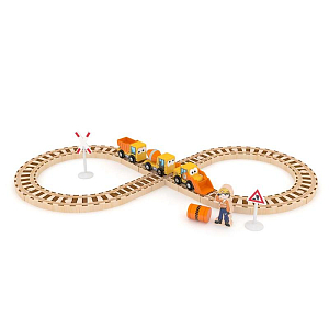 Игровой набор Hape J’adore "Стройка с железной дорогой", серия "Спецтехника"