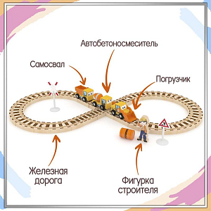 Игровой набор Hape J’adore "Стройка с железной дорогой", серия "Спецтехника"